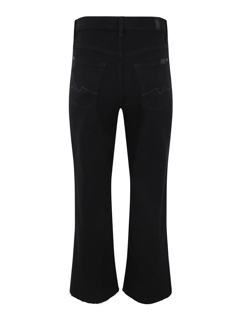 7 For All Mankind Cropped Alexa w/ Cut Hem in Black