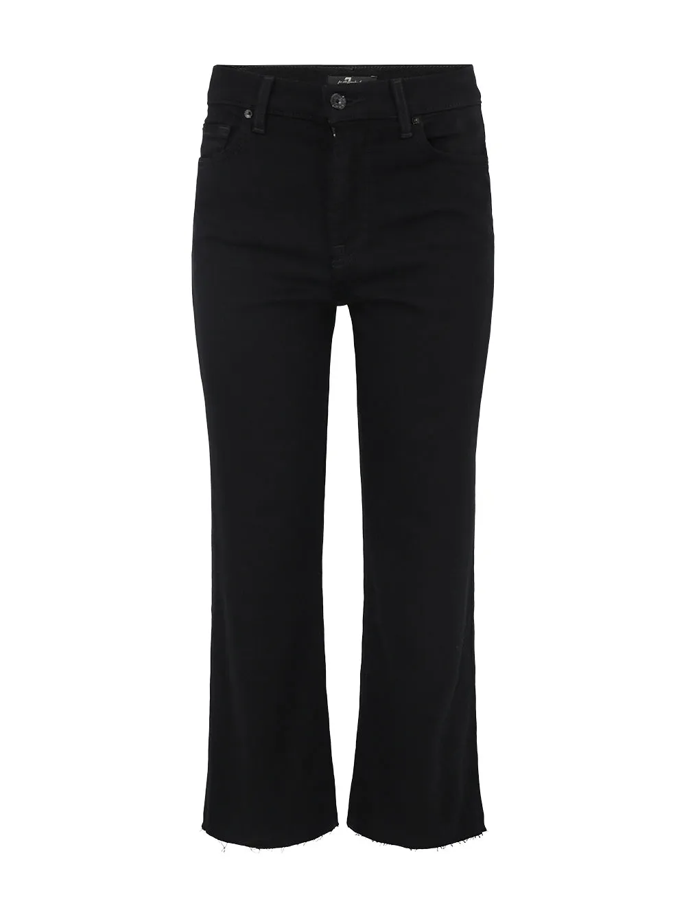 7 For All Mankind Cropped Alexa w/ Cut Hem in Black