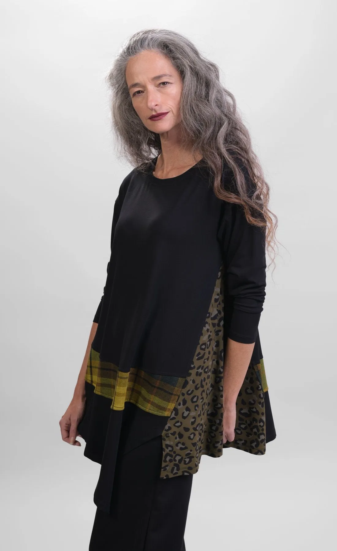 Alembika Plaid Asymmetric Top
