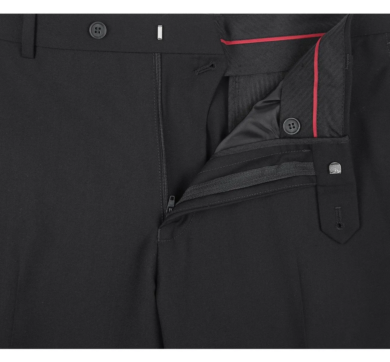 Alessandro Vitello by Renoir Black Slim Fit Flat Front Suit Separate Pants 201-1