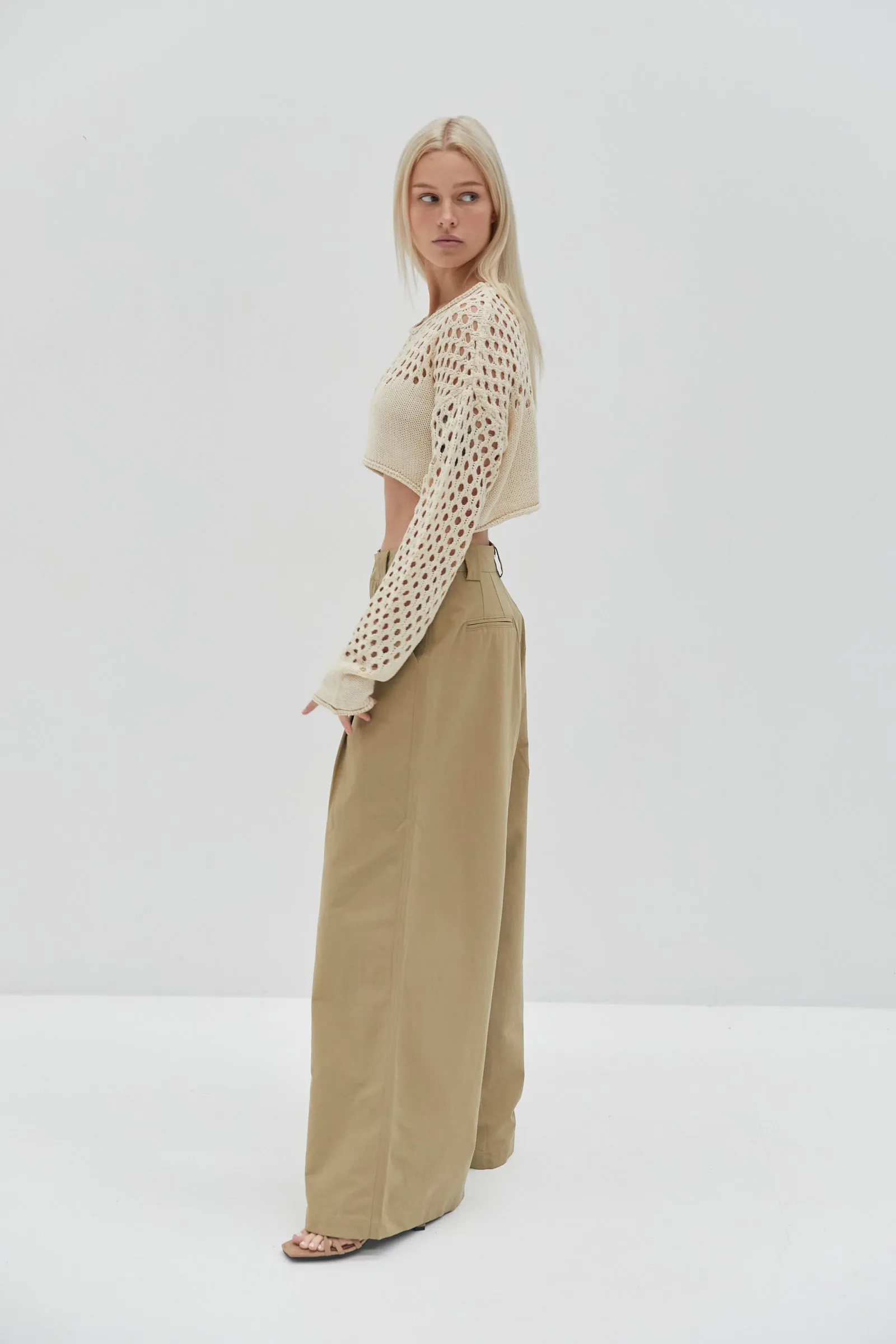 Amalie Crochet Top - Beige
