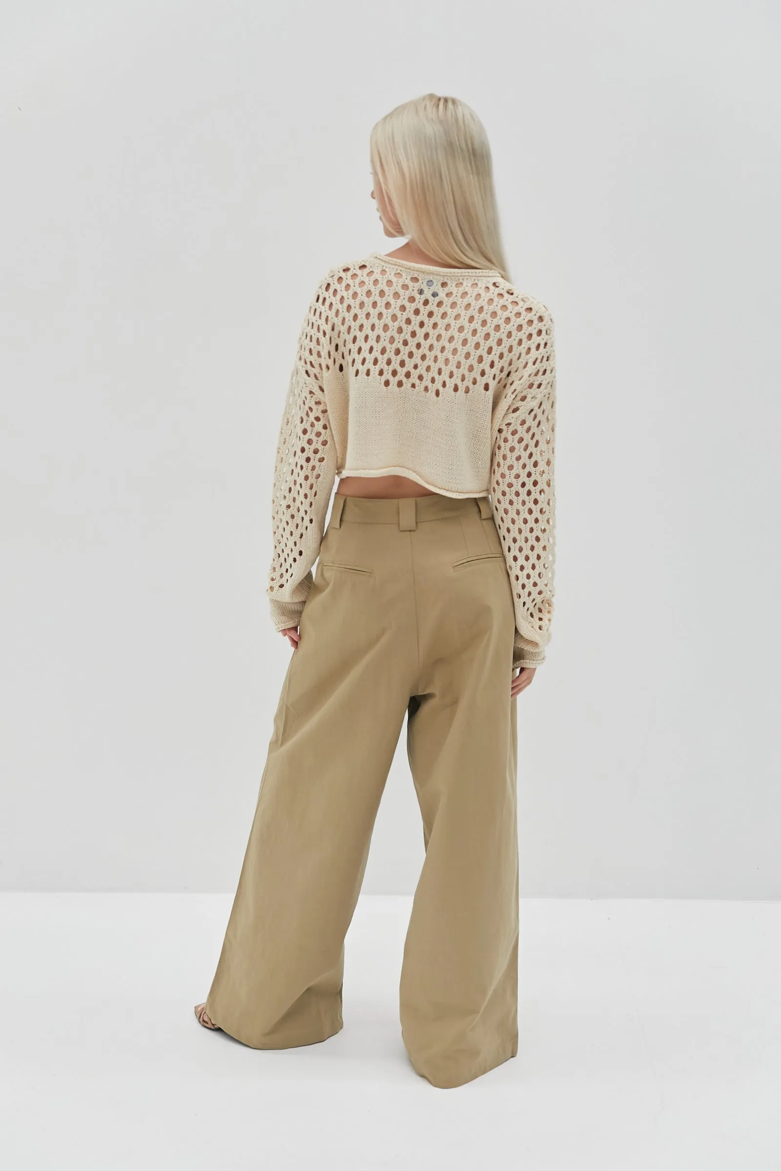 Amalie Crochet Top - Beige