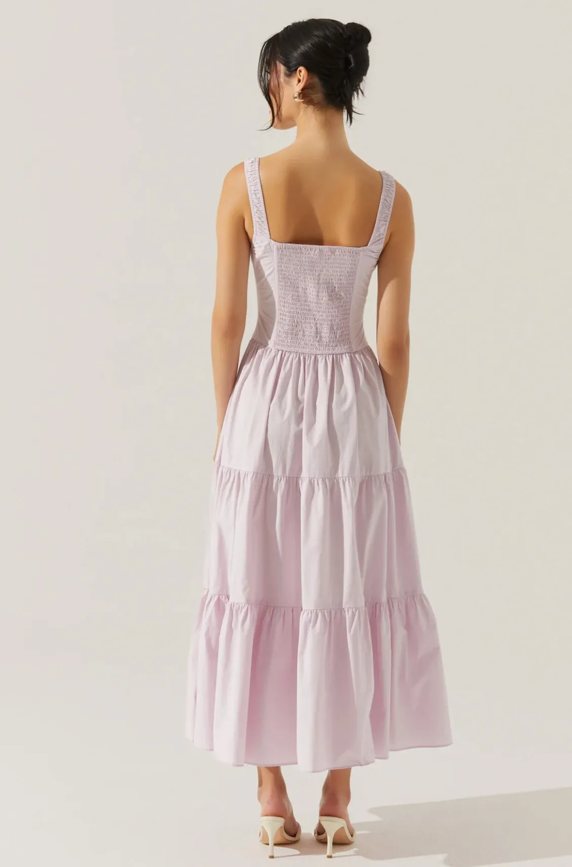 Astr Temperance Tiered Milkmaid Dress