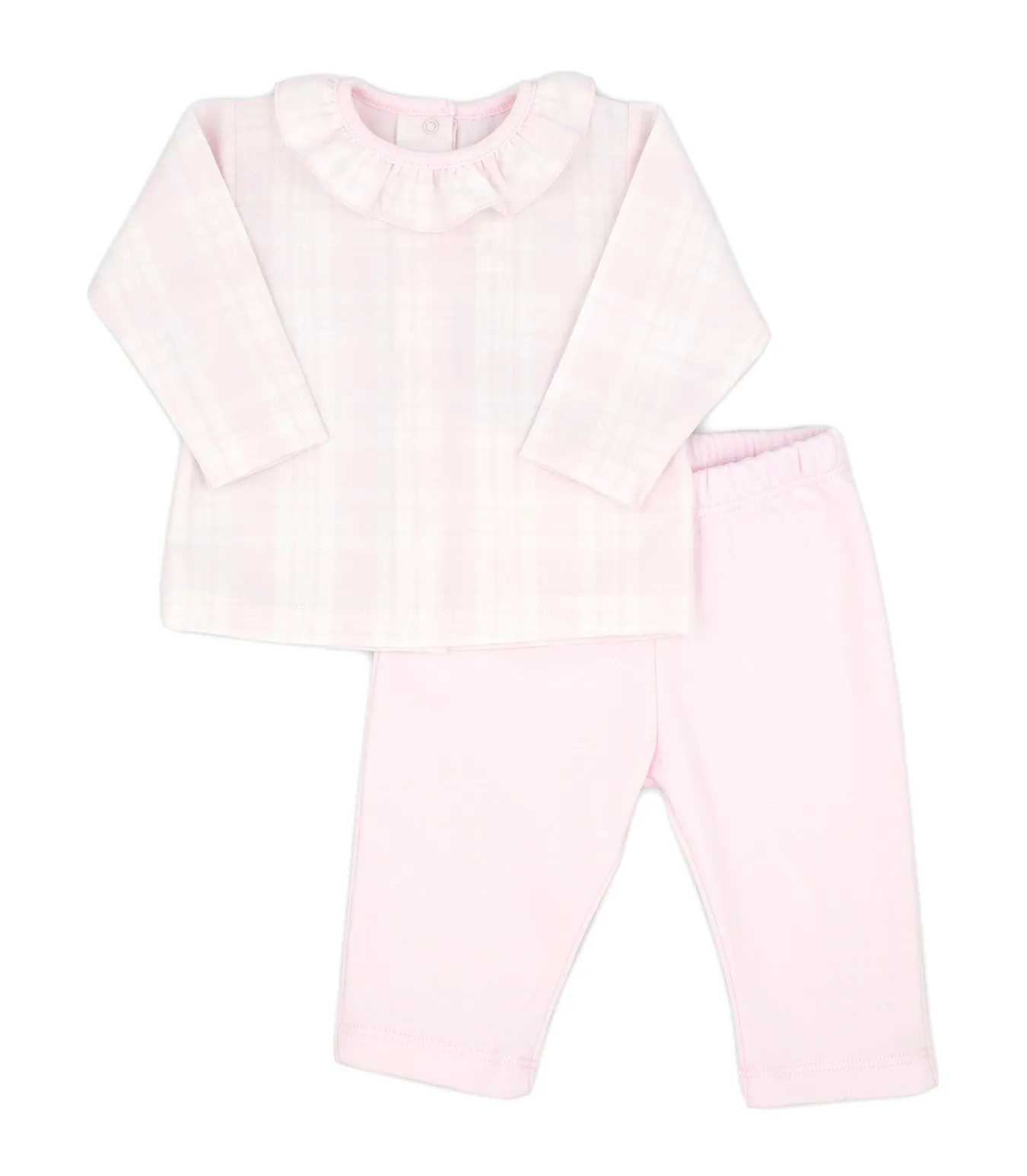Baby Pink & White Check Top & Trousers