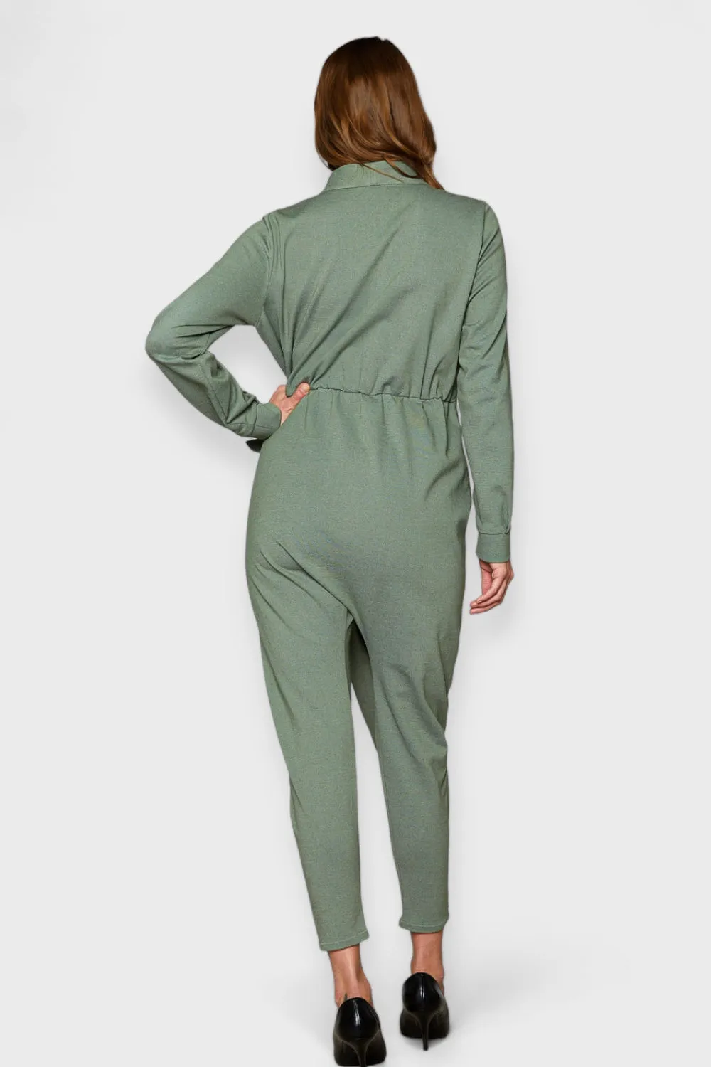 Bellance Olive Wrap Jumpsuit