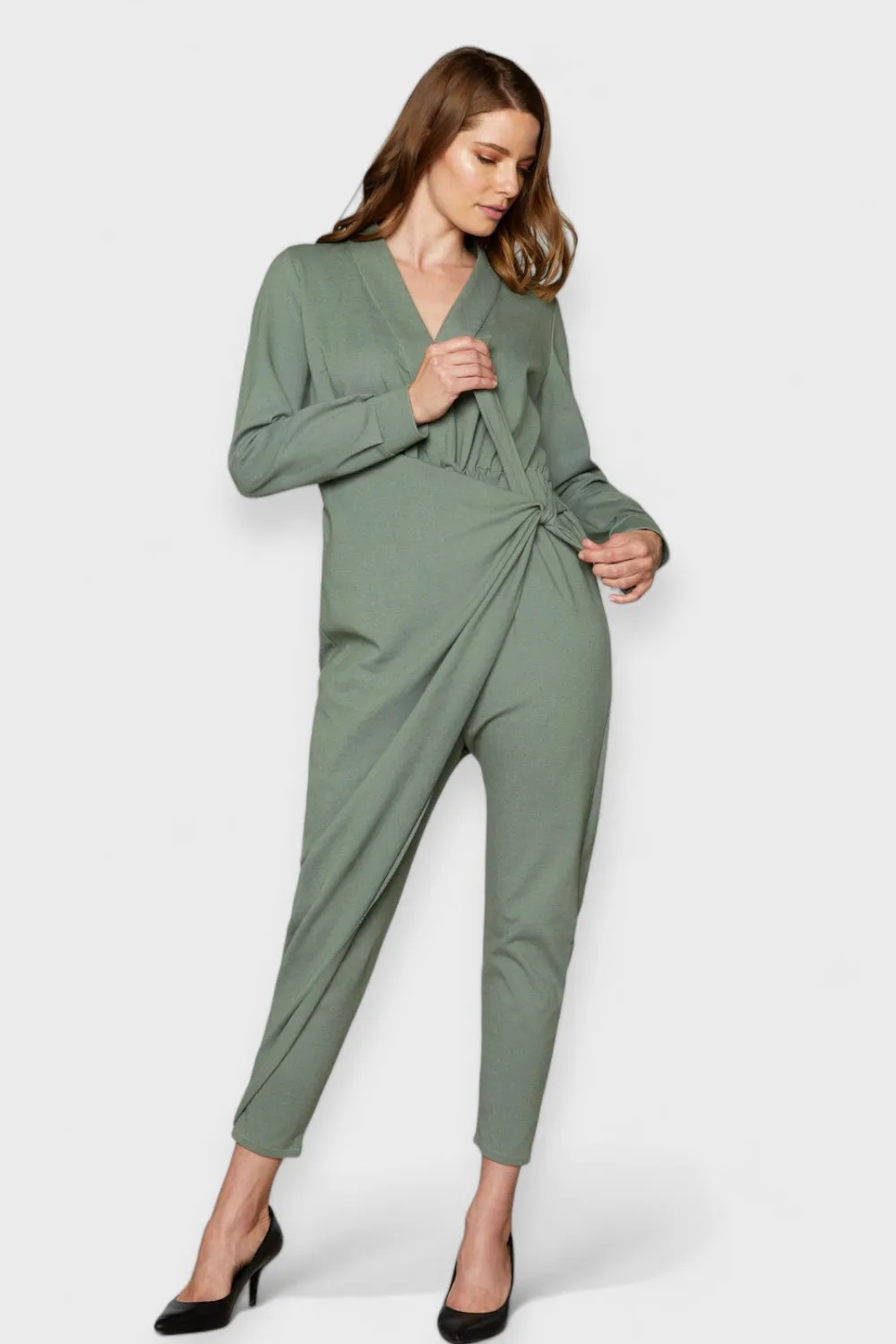 Bellance Olive Wrap Jumpsuit