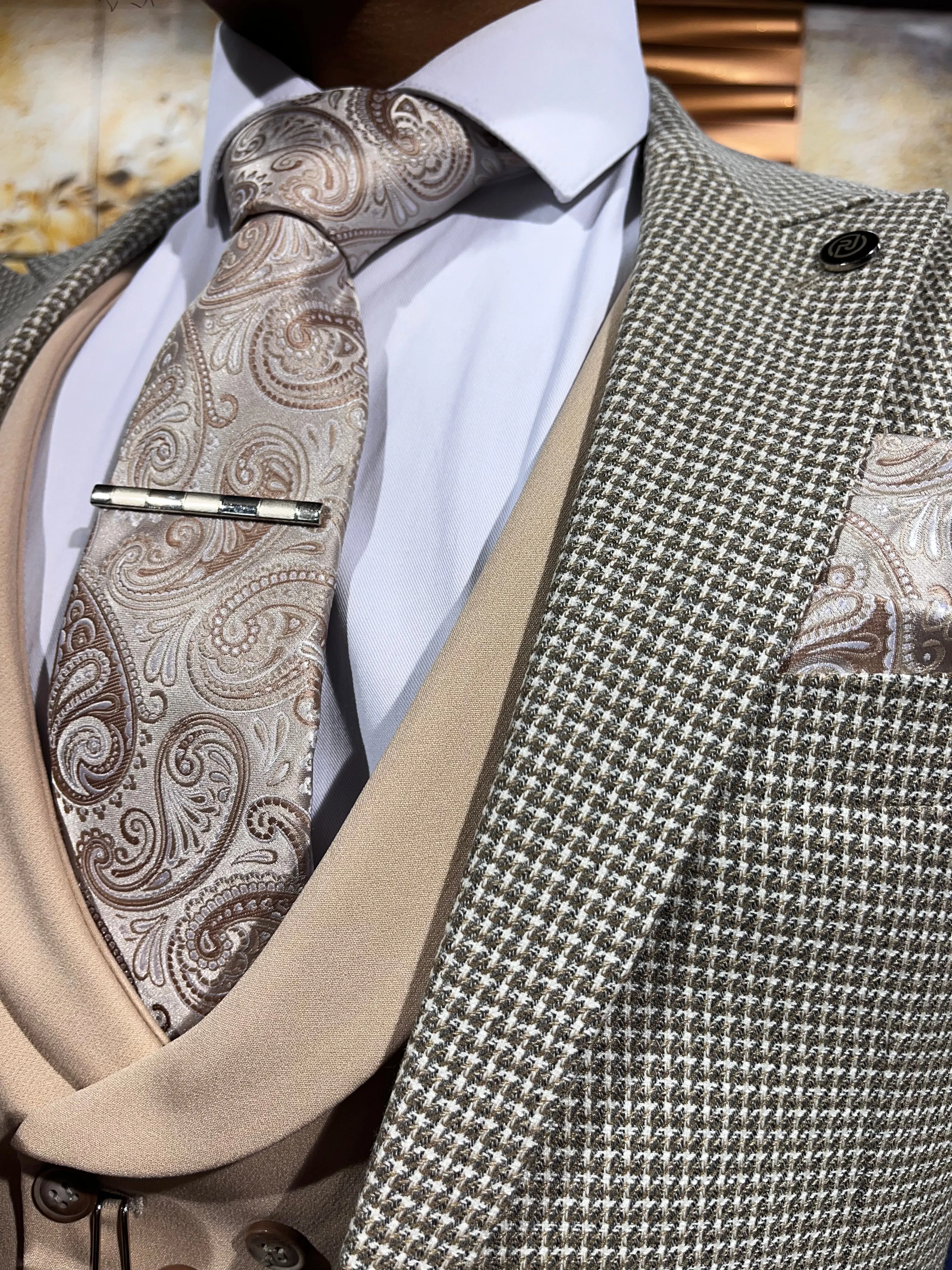 Berlin -  Beige/Cream 3 Piece Suit