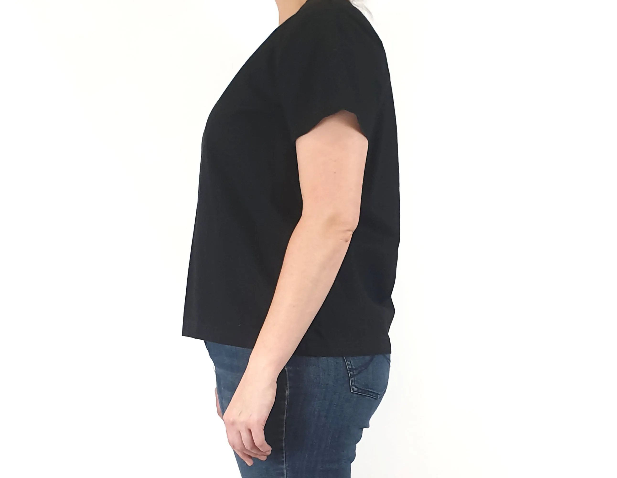 Beserk Australia black linen mix top size L