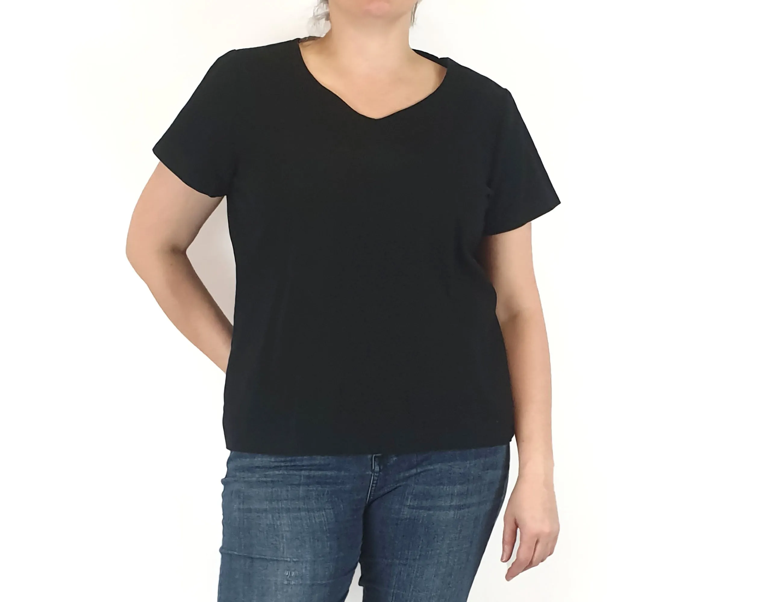 Beserk Australia black linen mix top size L