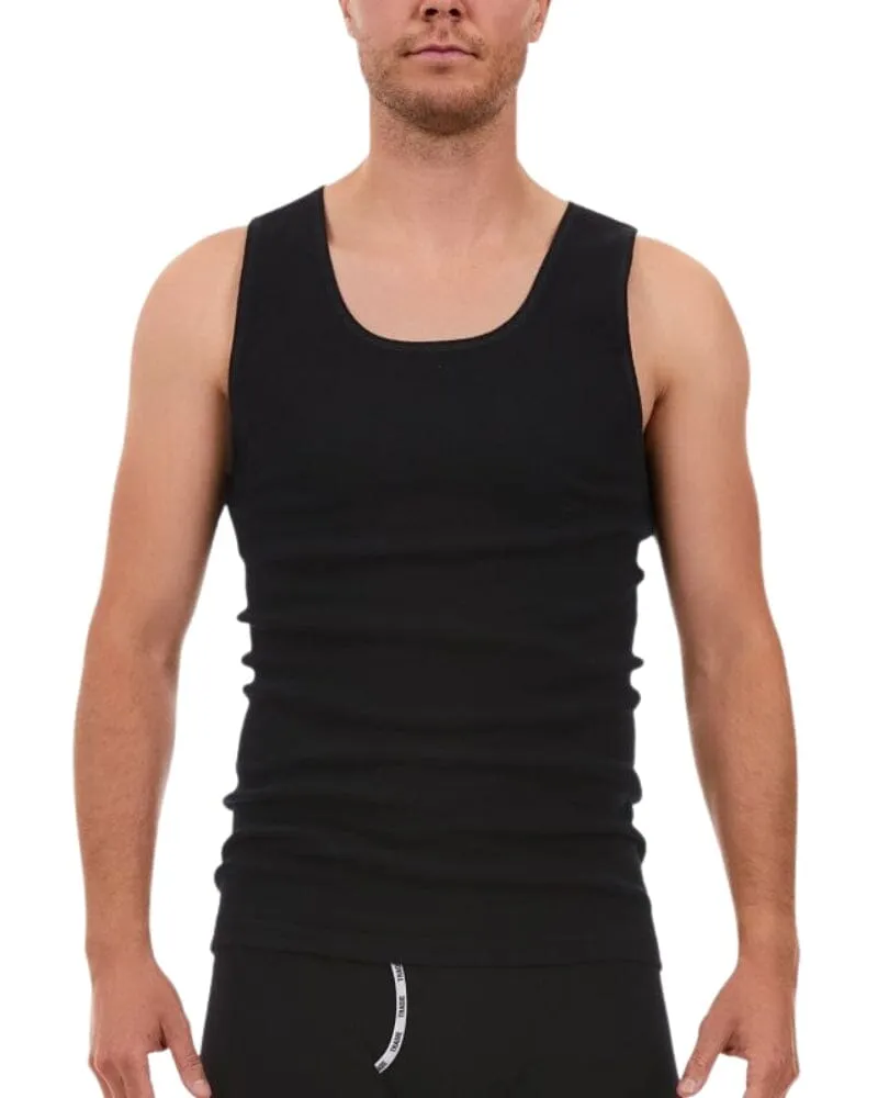 Big Fella Cotton Singlet - Black