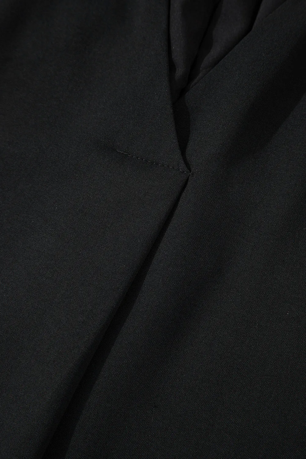 Black Pinched V Neck Tie Loose Tank Top