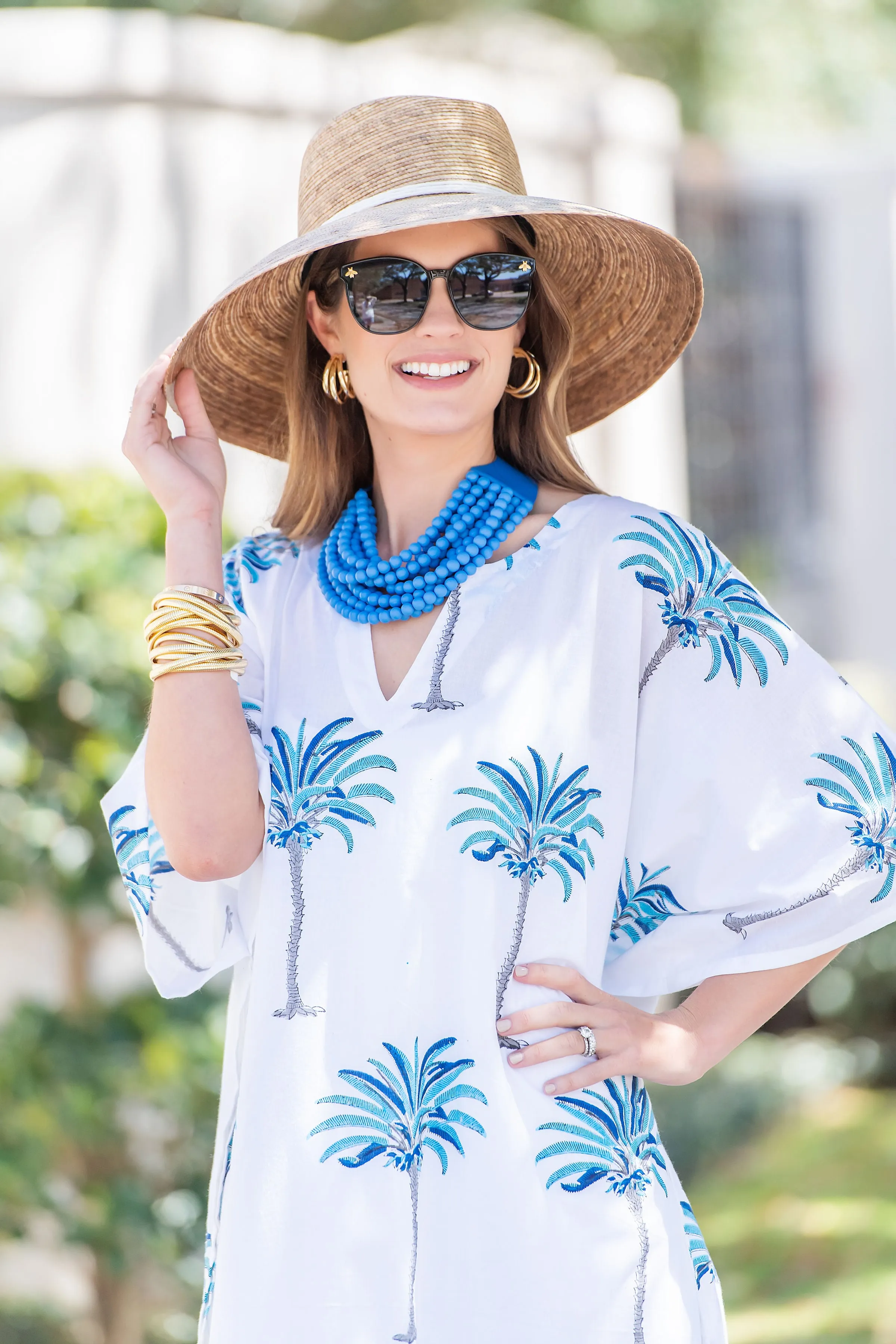 Blue Palm Kaftan