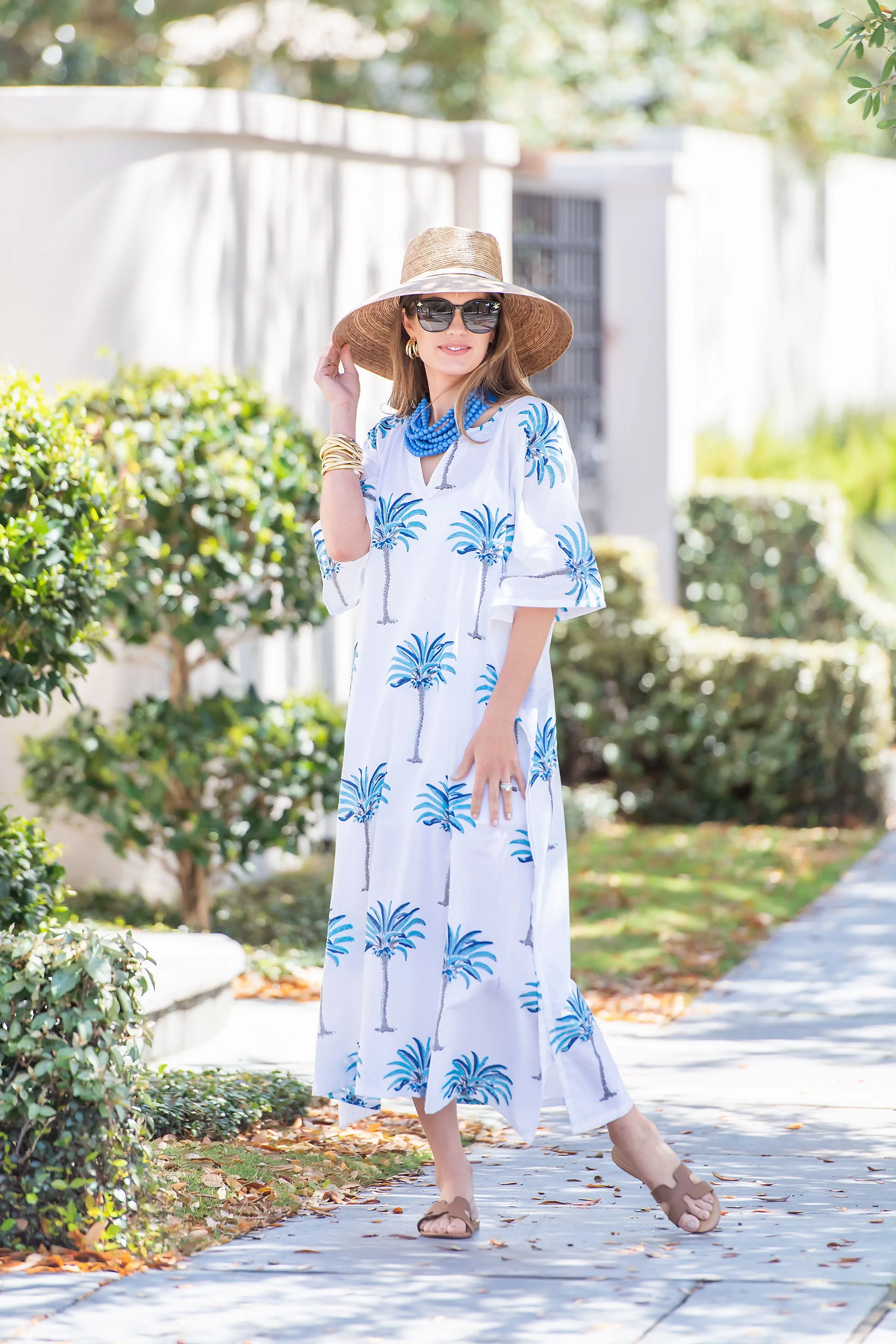 Blue Palm Kaftan