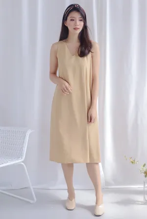 Bridgett Knot Back Dress In Sand