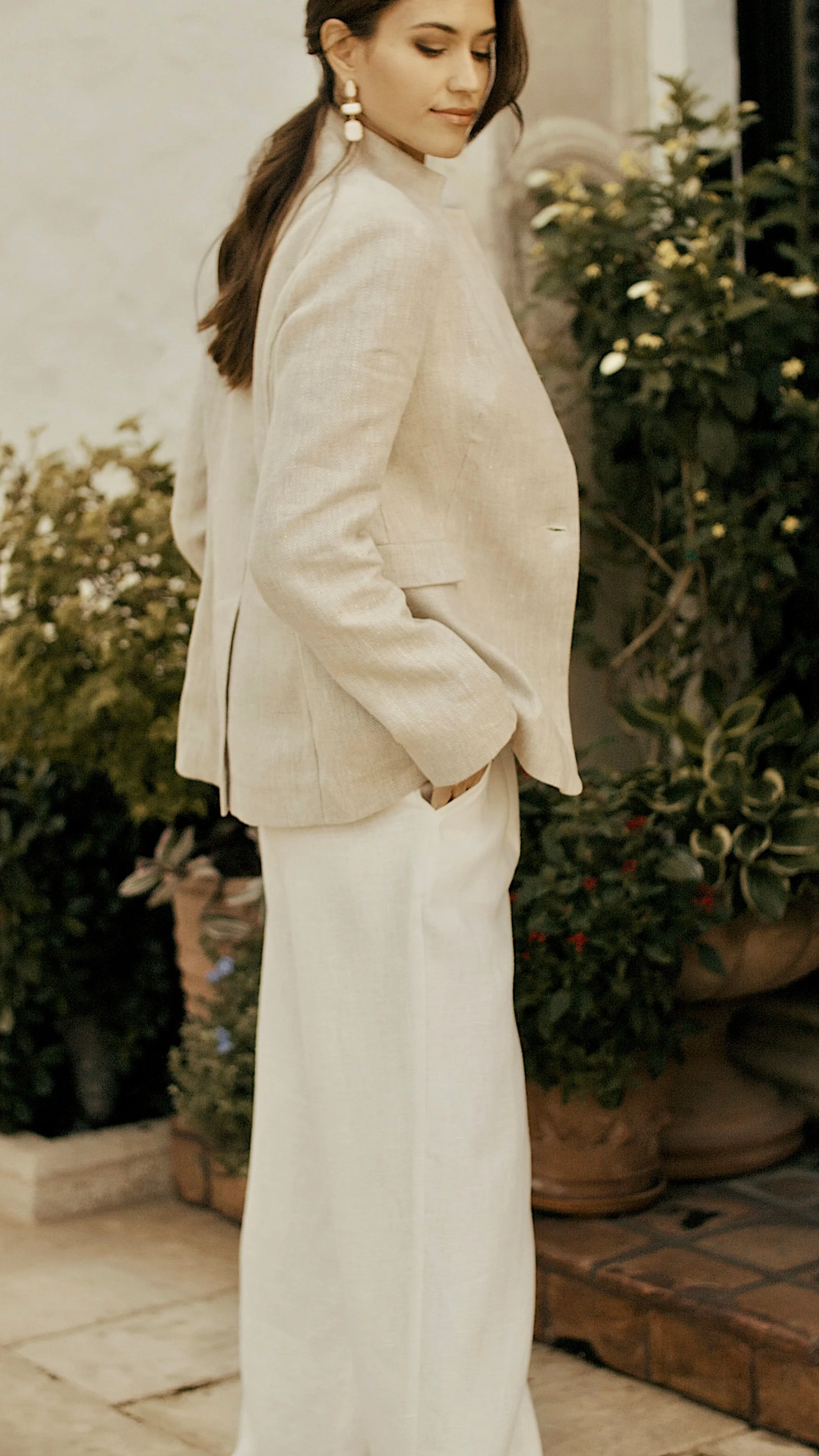 Brown Linen Blazer