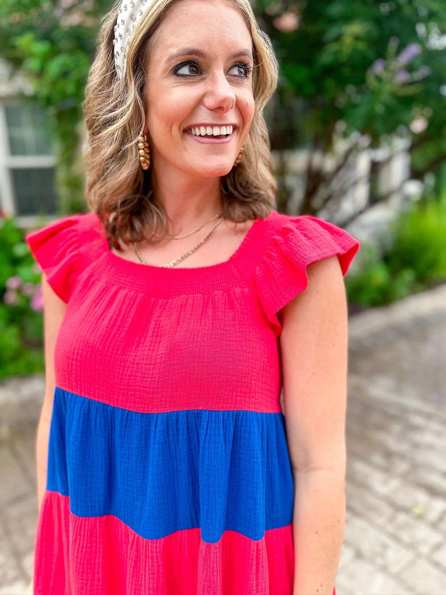 Caroline Cotton Colorblock Dress