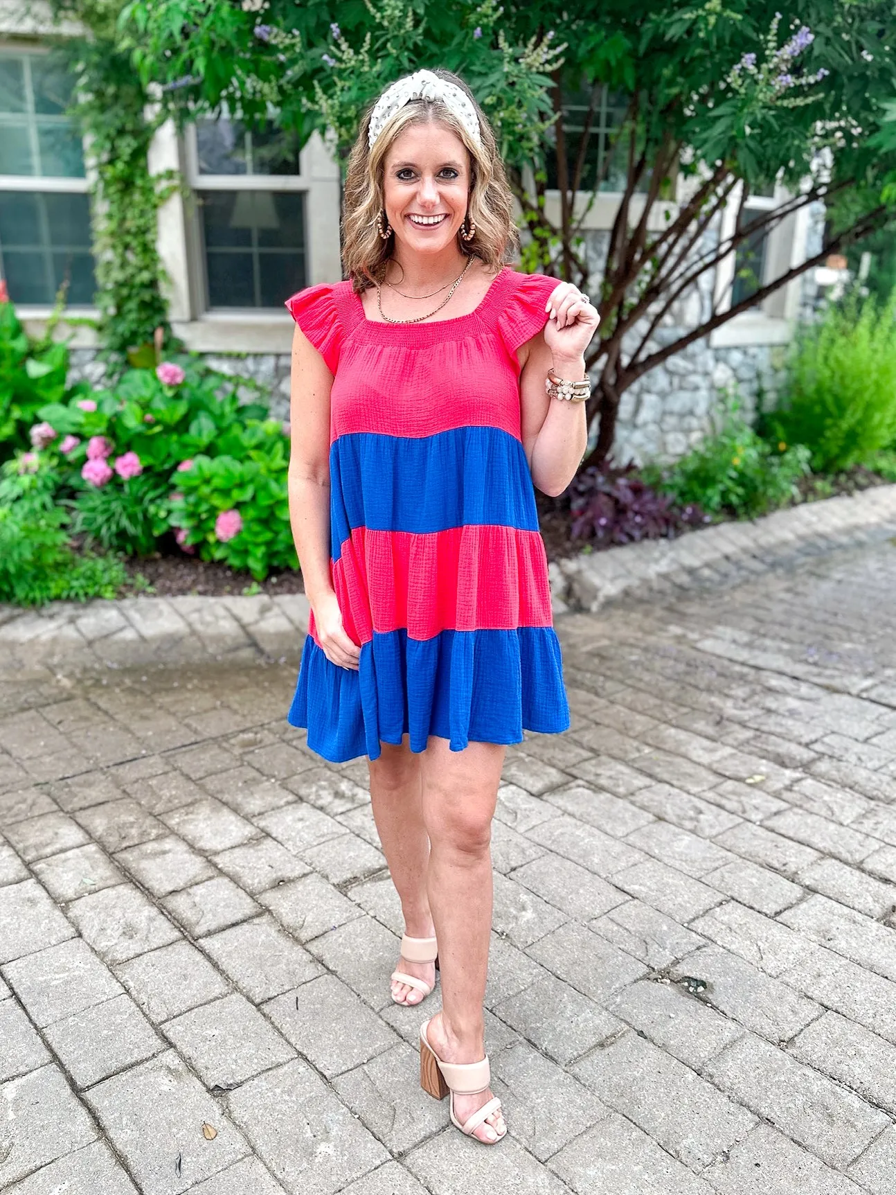Caroline Cotton Colorblock Dress