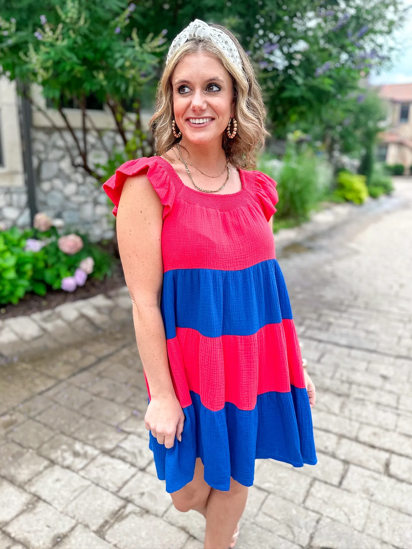 Caroline Cotton Colorblock Dress