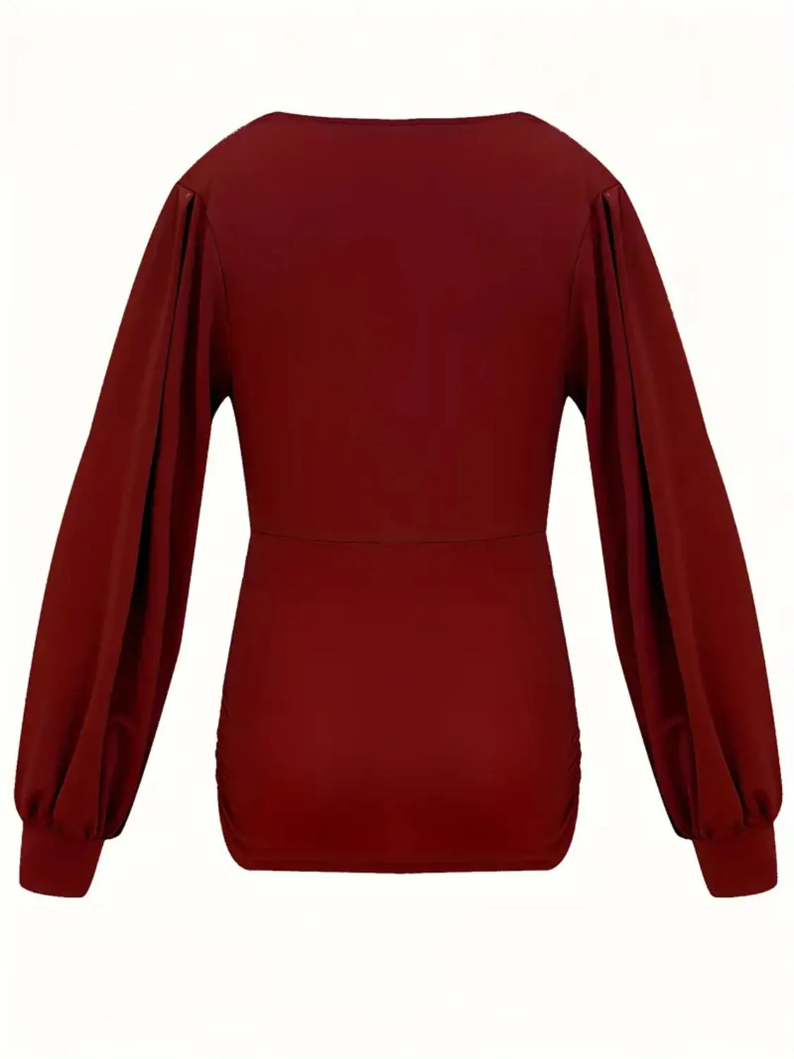 Charlotte Ruched V-Neck Long Sleeve Top