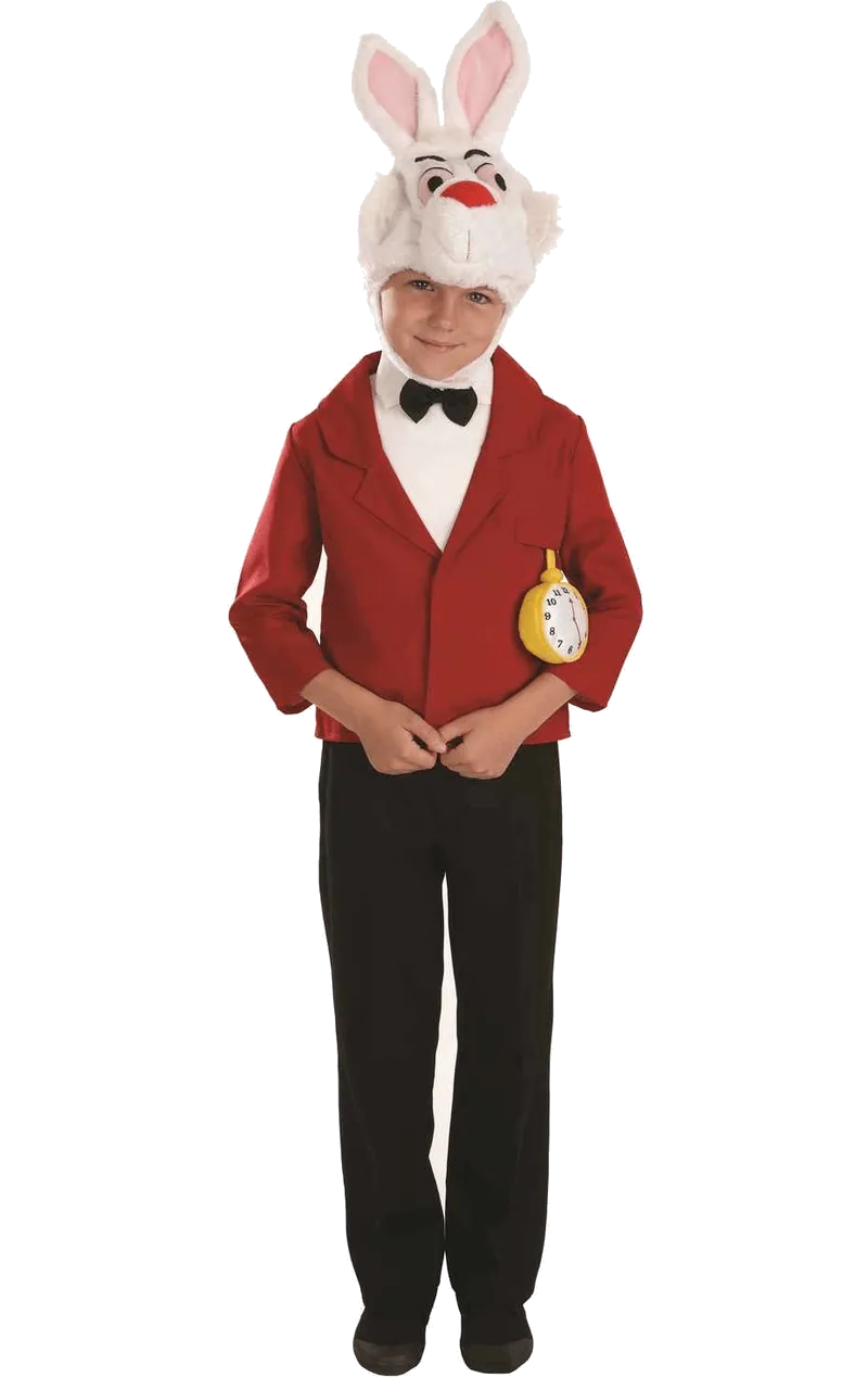 Childrens Alice in Wonderland White Rabbit Costume