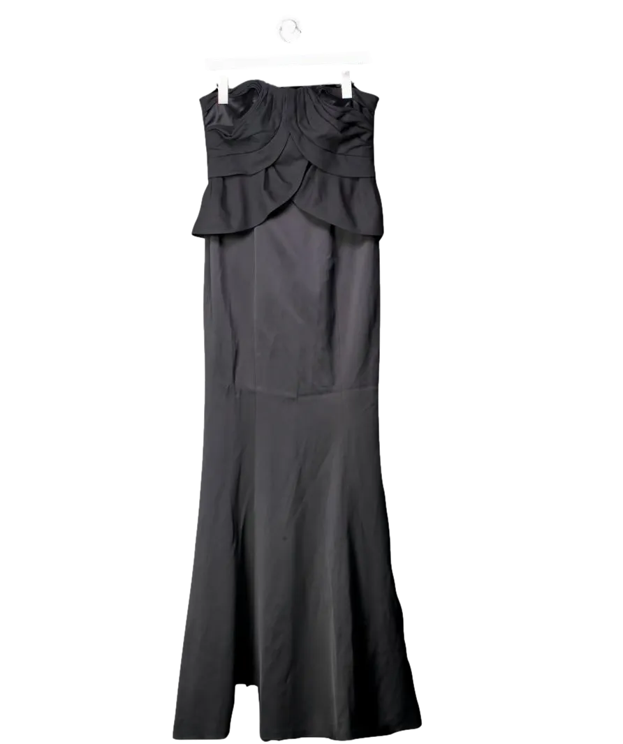 Coast Black Nahla Satin Maxi Dress UK 10