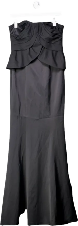 Coast Black Nahla Satin Maxi Dress UK 10