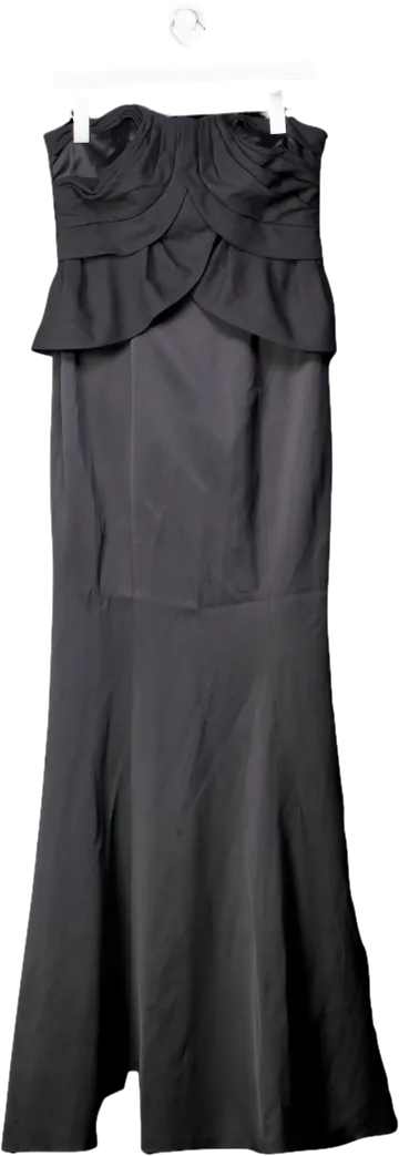 Coast Black Nahla Satin Maxi Dress UK 10