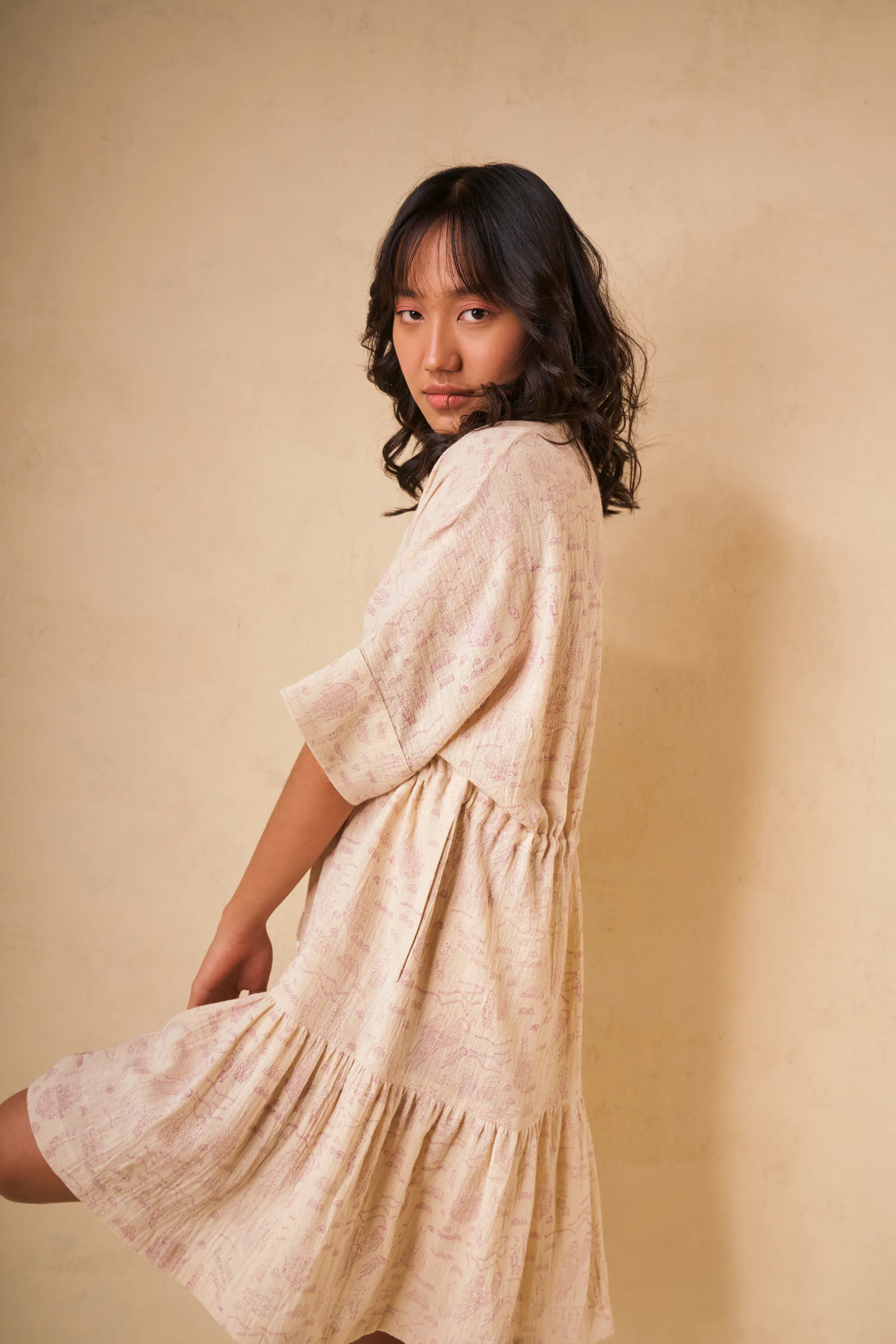 Coral Bloom Kala Cotton Dress