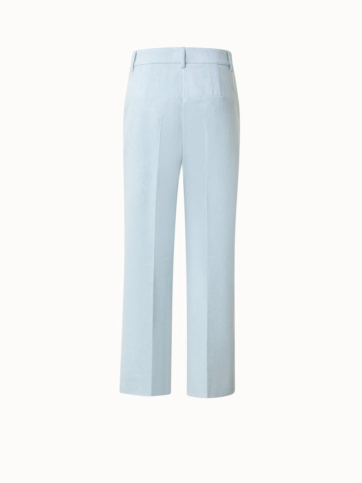 Cropped Wide Cotton Denim Pants