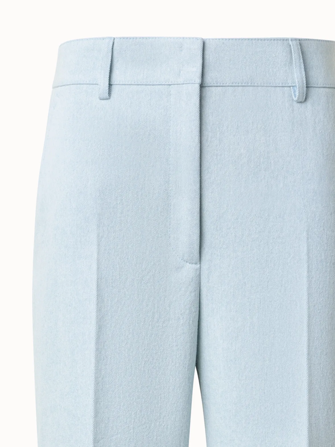 Cropped Wide Cotton Denim Pants