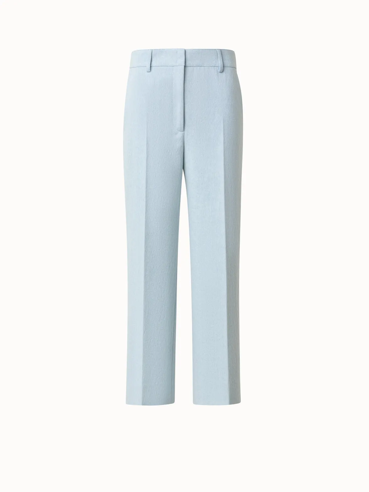 Cropped Wide Cotton Denim Pants