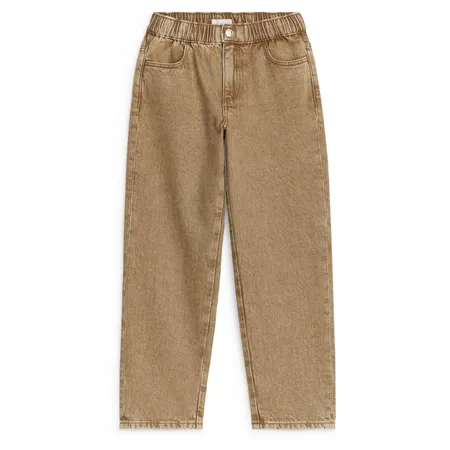 Dark Beige Denim Trousers