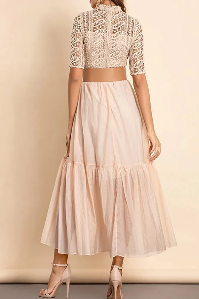 Destiny Pink Salmon Lace Dress