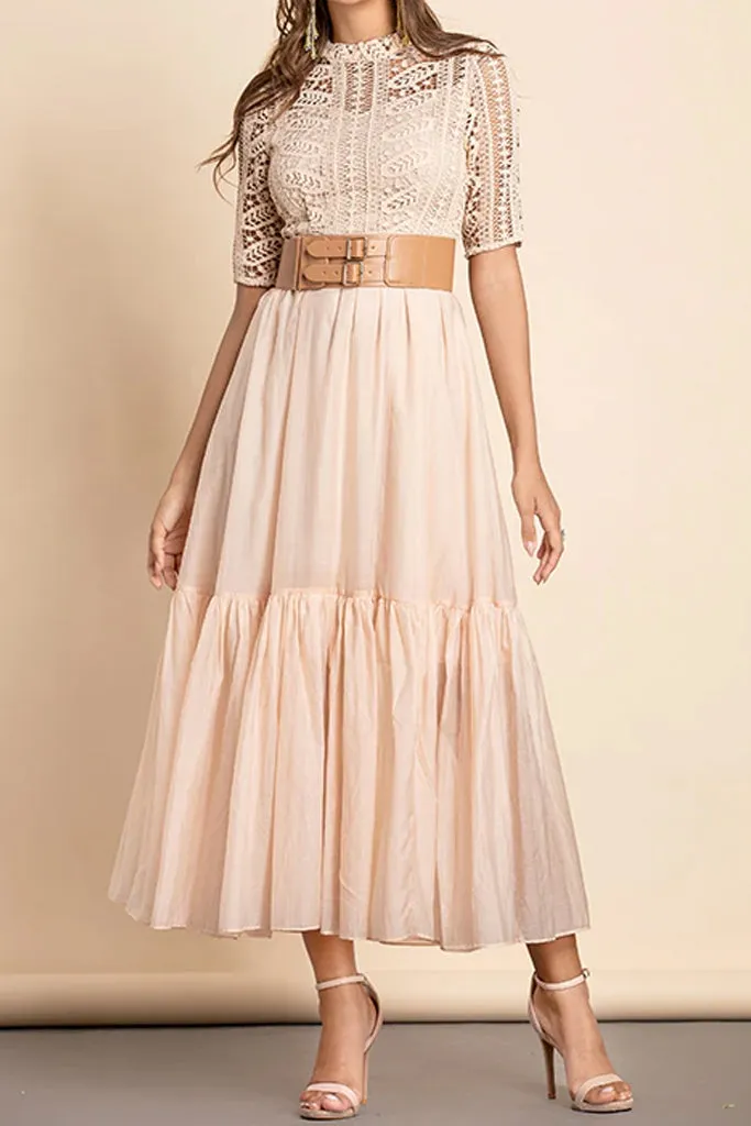 Destiny Pink Salmon Lace Dress