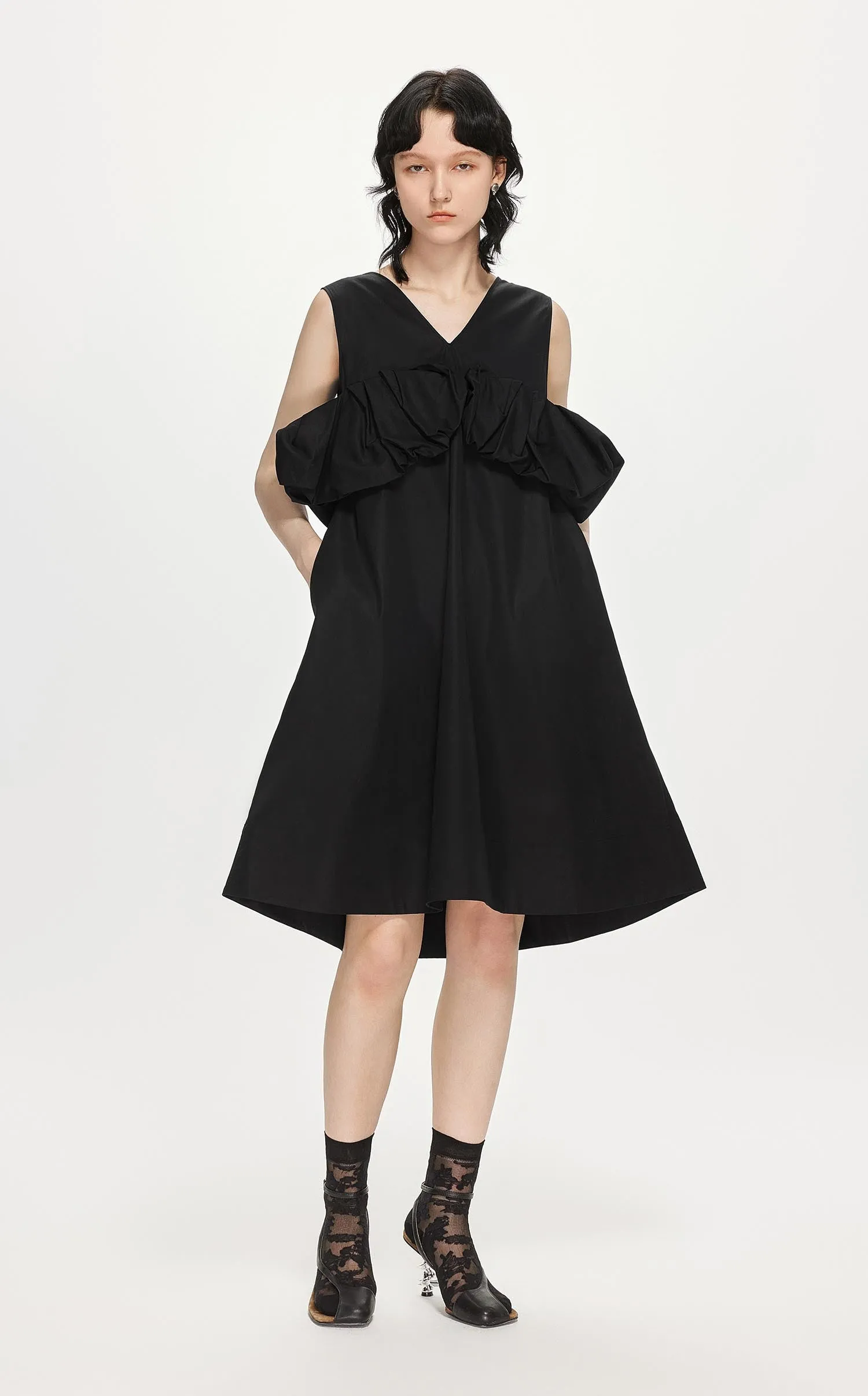 Dresses / JNBY Solid A-Line Sleeveless Dress (100% Cotton)