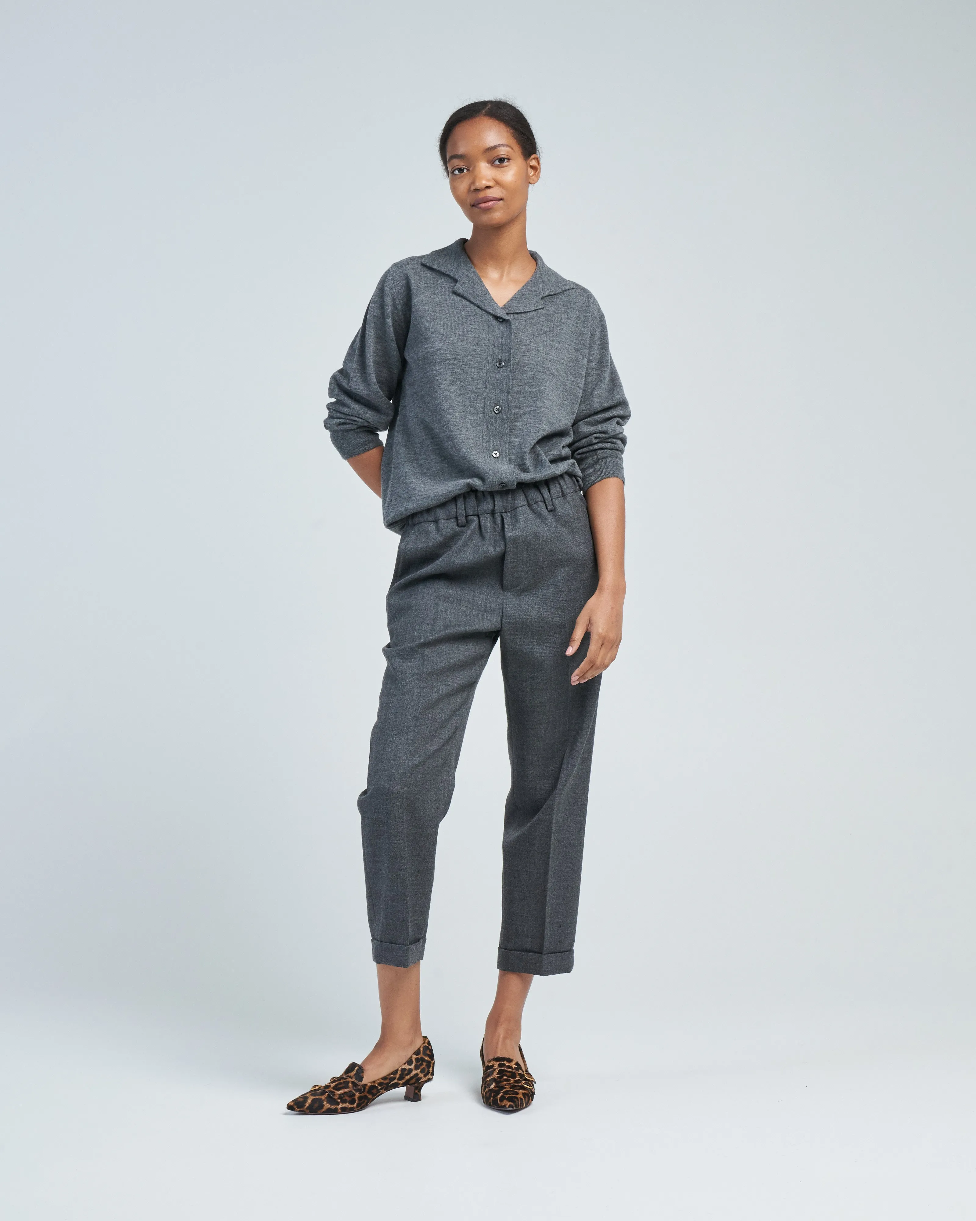 dry wool straight pant