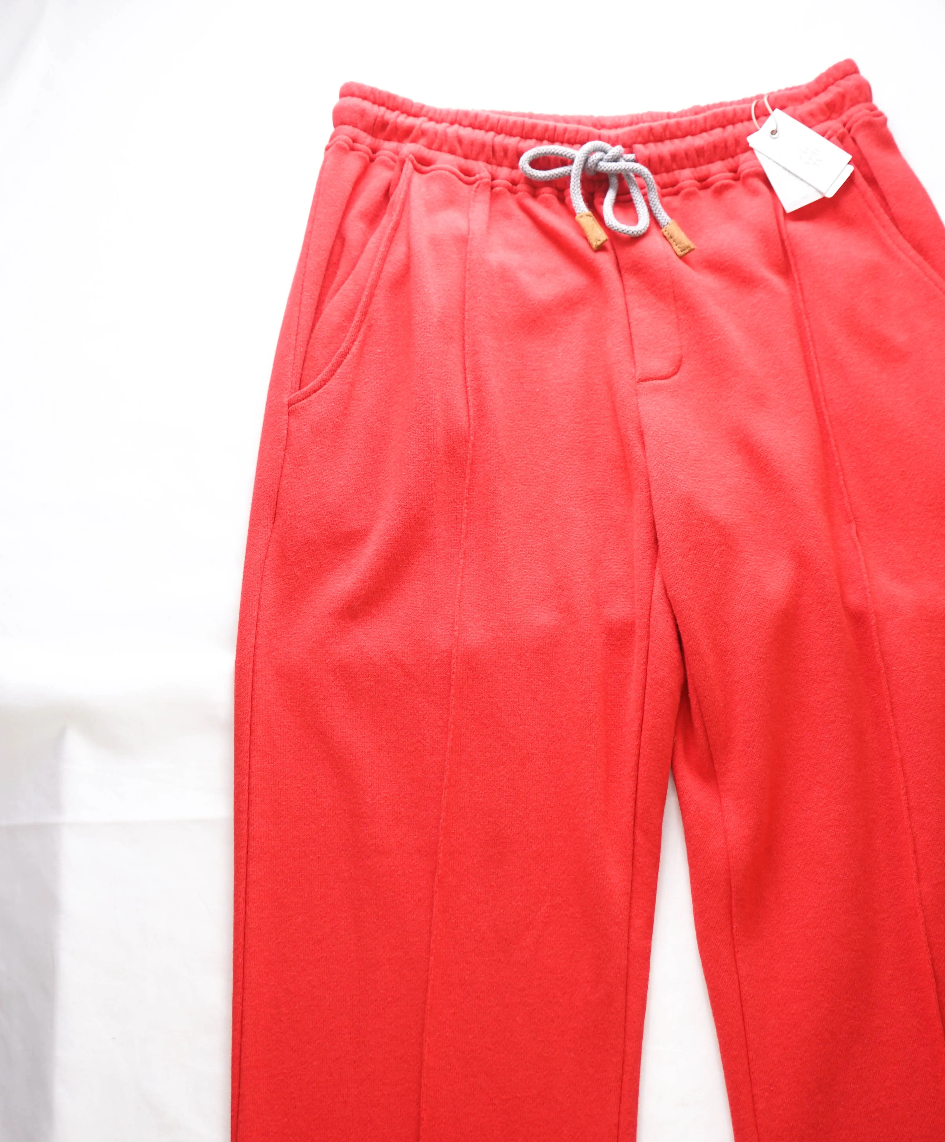 ELEVENTY - Red Cotton Suede Draw String Sweat Pants Jogger - M
