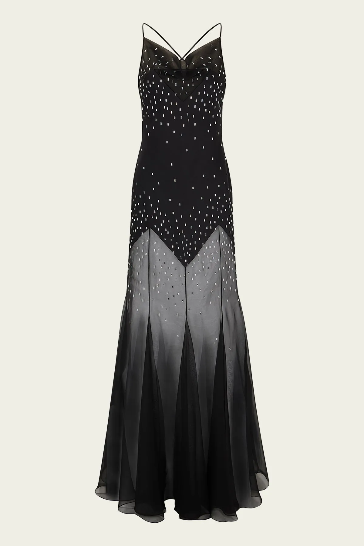 Embellished Strap Dress in Black