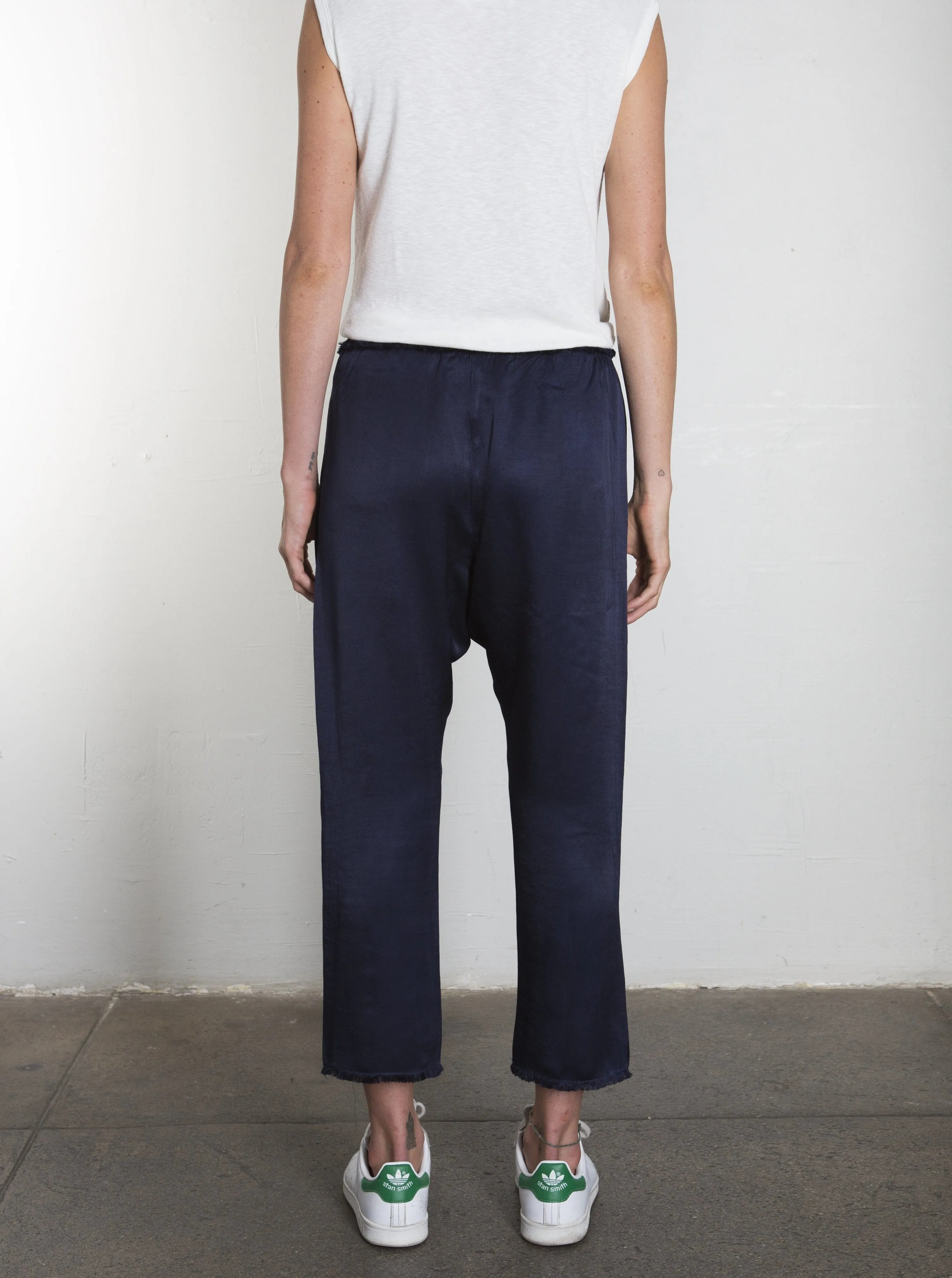 Erika Drop Pant in Vintage Satin - Night