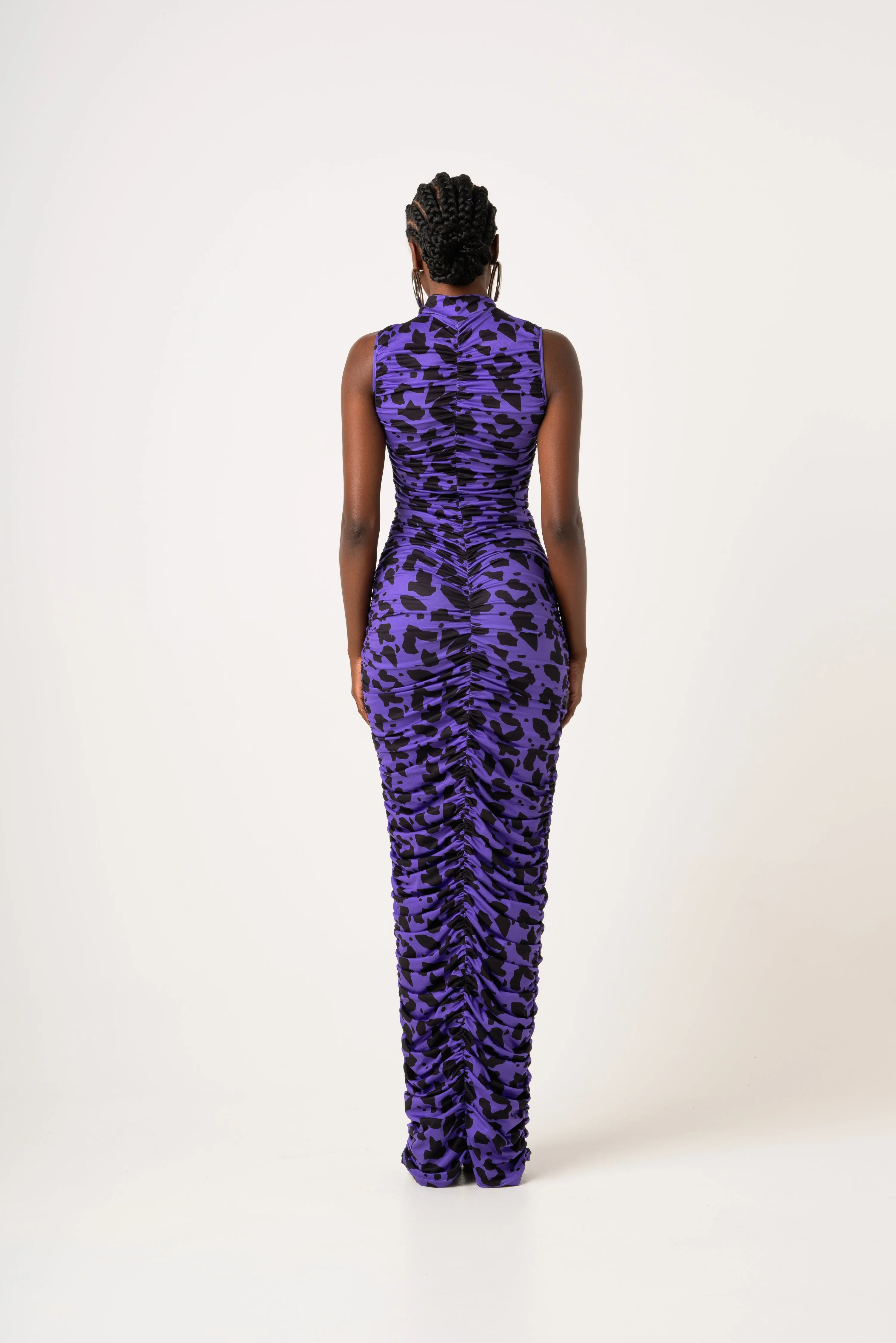 FARRAH RUCHED MAXI KNIT DRESS