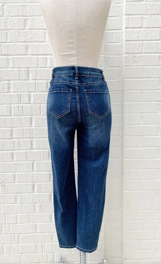 Frank Lyman Sparkle Trim Denim Pant