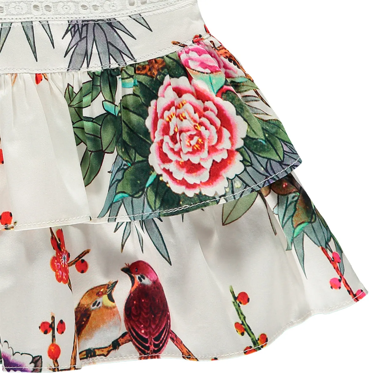 Girls Blouse and Trousers Floral Bird Print Set