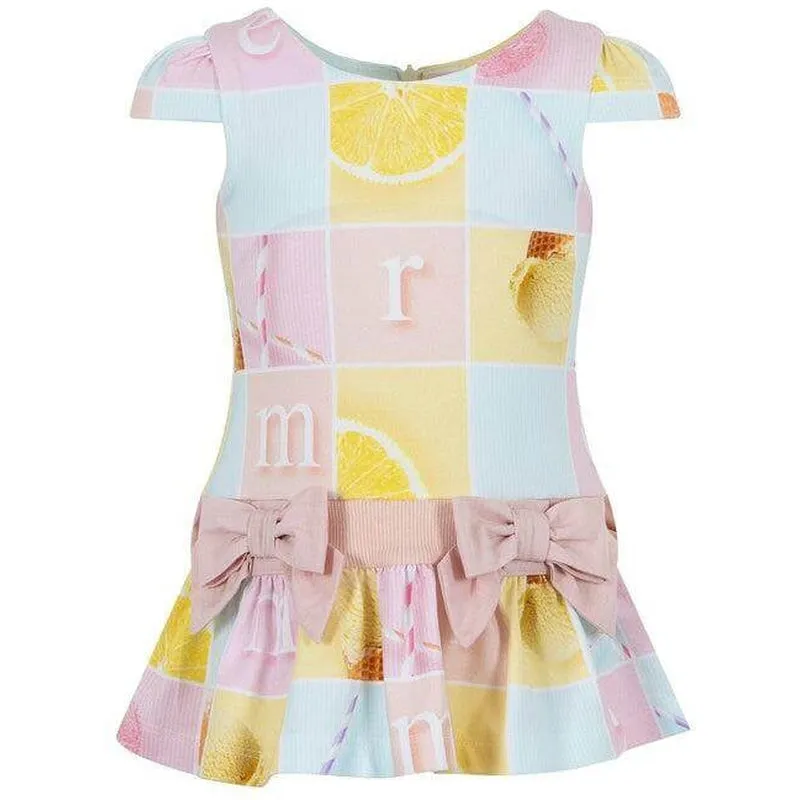 Girls Lemon Print Dress