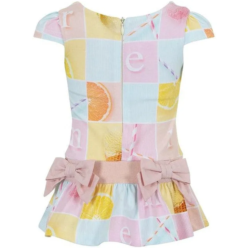 Girls Lemon Print Dress