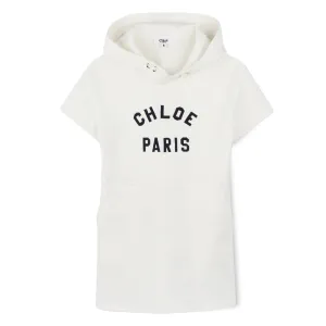 Girls Offwhite Logo Dress