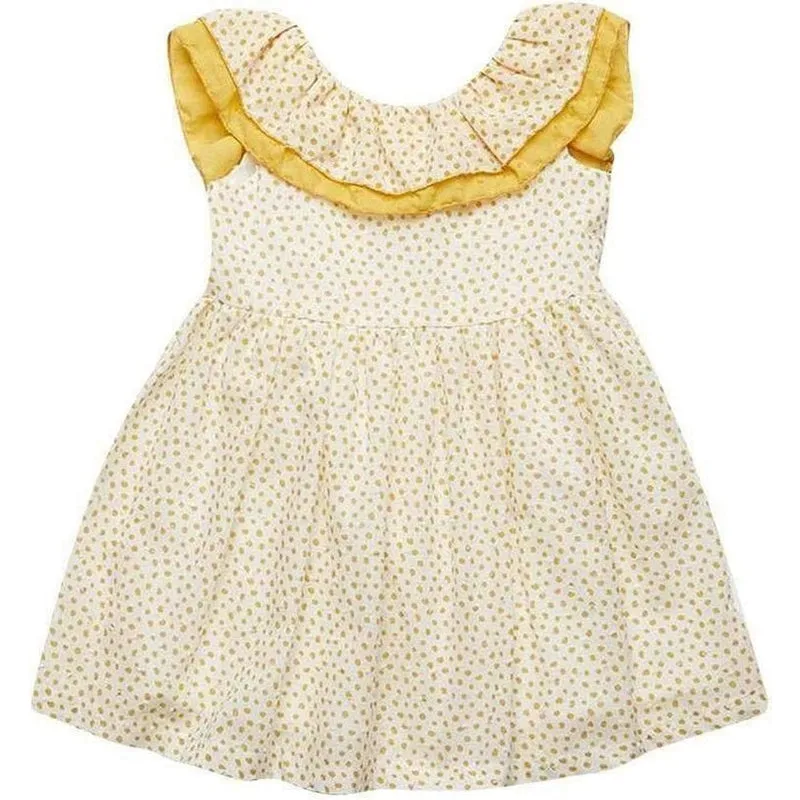 Girls Yellow Spot Dress