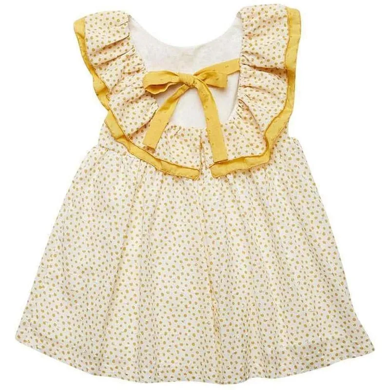 Girls Yellow Spot Dress
