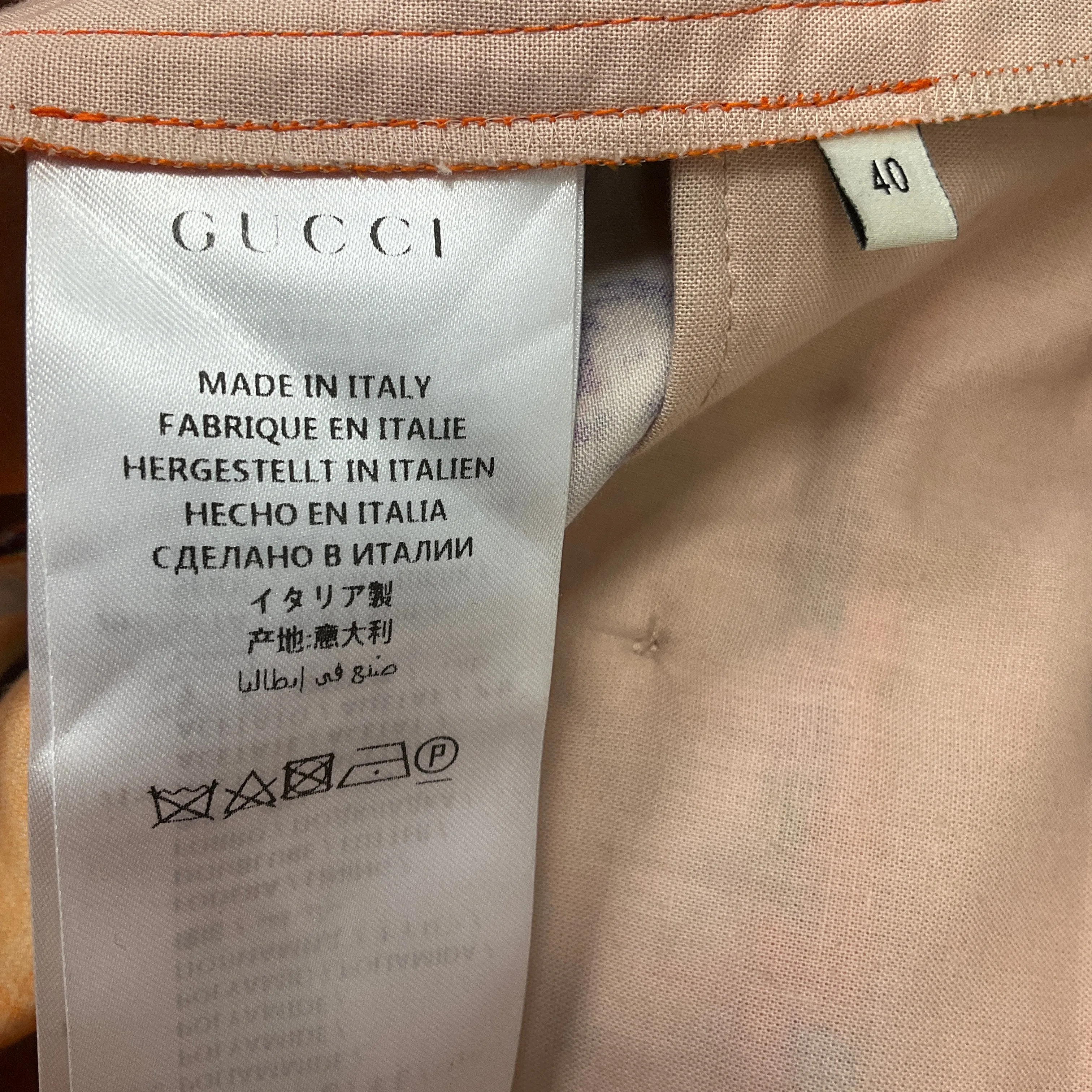 Gucci Orange / Purple Multi 2017 Flared Floral Trousers