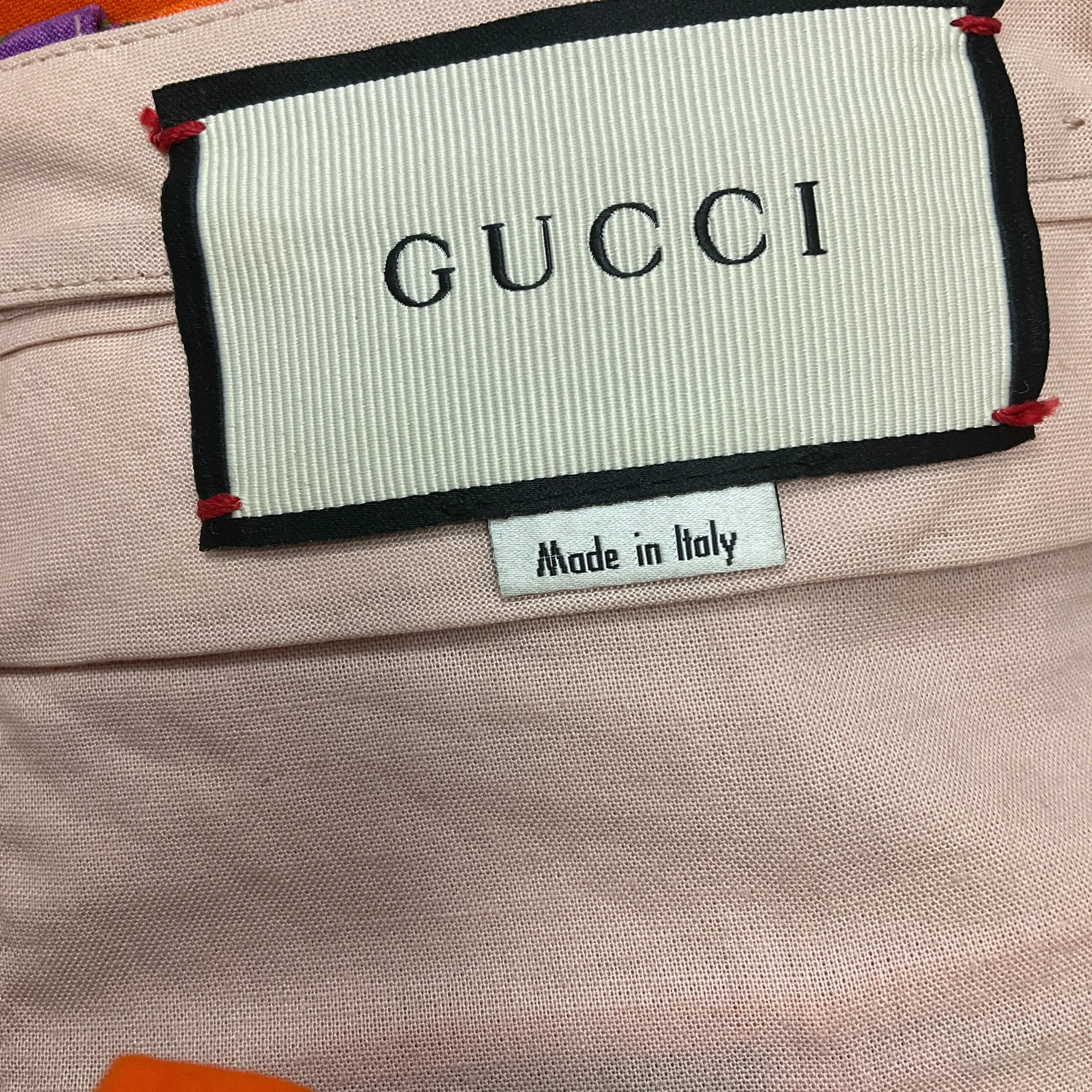 Gucci Orange / Purple Multi 2017 Flared Floral Trousers
