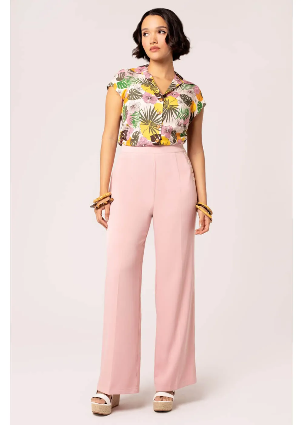 Hell Bunny Giselle 40's Trousers Pink